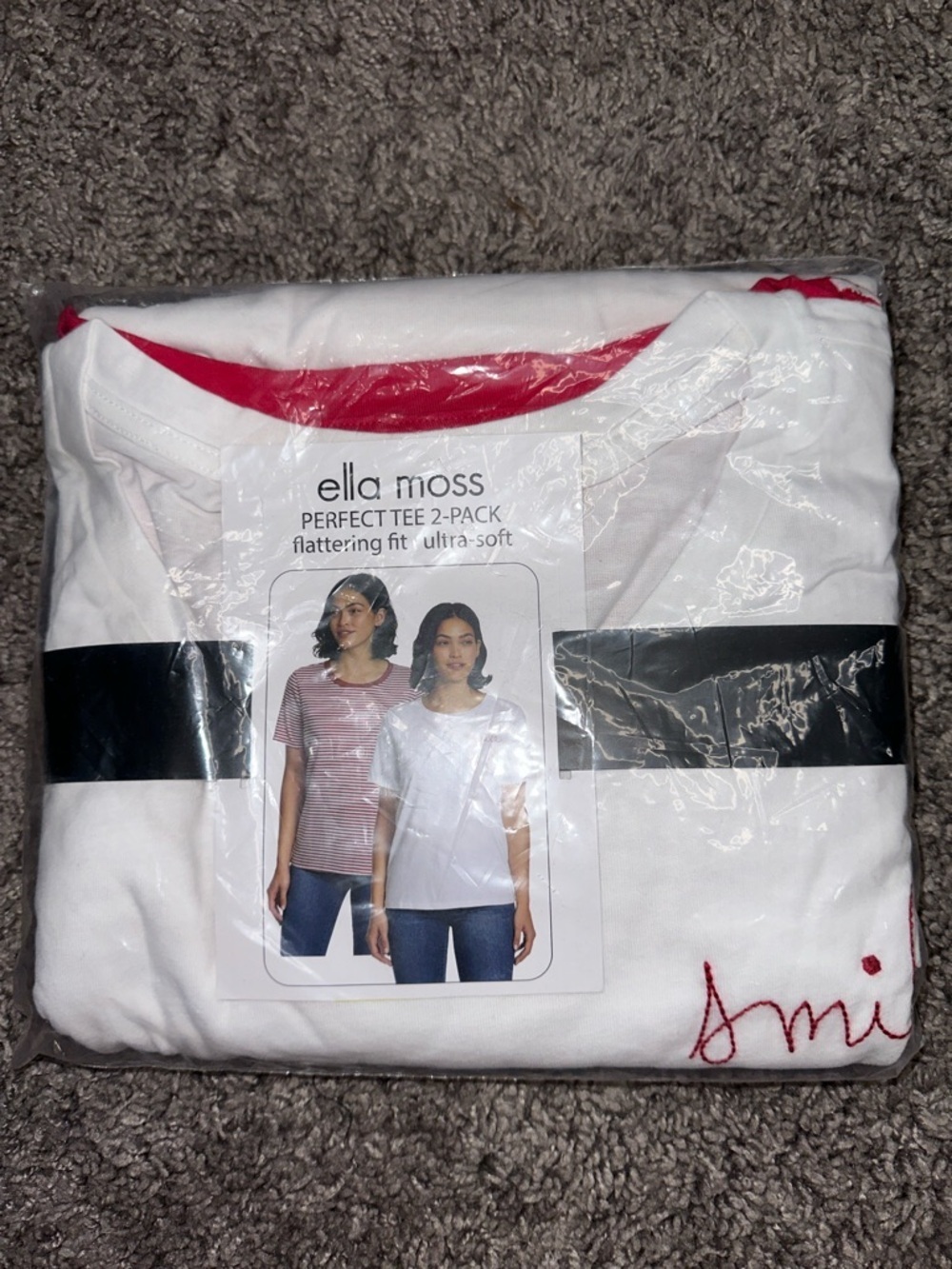 Ella Moss White and Red Short-Sleeve Tee 2-Pack